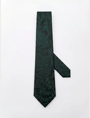 Nabeel & Aqeel Dark Green Jacquard Paisley Pattern Tie