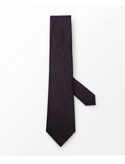 Nabeel & Aqeel Dark Plum Textured Grid Check Tie