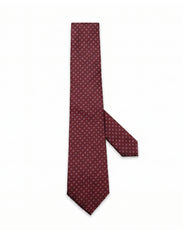 Nabeel & Aqeel Burgundy Micro Square Grid Check Tie