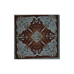 Nabeel & Aqeel 12" by 12" Grey & Gold Equestrian Pocket Square