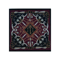Nabeel & Aqeel 12" by 12" Black & Gold Equestrian Pocket Square Description: