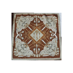 Nabeel & Aqeel 12" by 12" Brown Equestrian Pocket Square