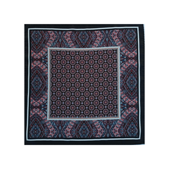 Nabeel & Aqeel 12" by 12" Midnight Paisley & Medallion Multi-Pattern Pocket Square