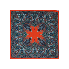 Nabeel & Aqeel 12" by 12" Orange Paisley Pocket Square