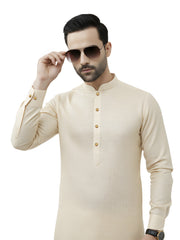 Nabeel & Aqeel Champagne Cream Kurta Pajama Set