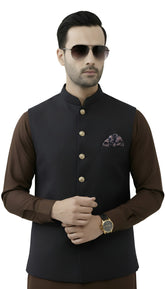 Nabeel & Aqeel Onyx Black Executive Waistcoat