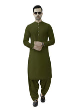 Nabeel & Aqeel Forest Olive Kurta Shalwar Set