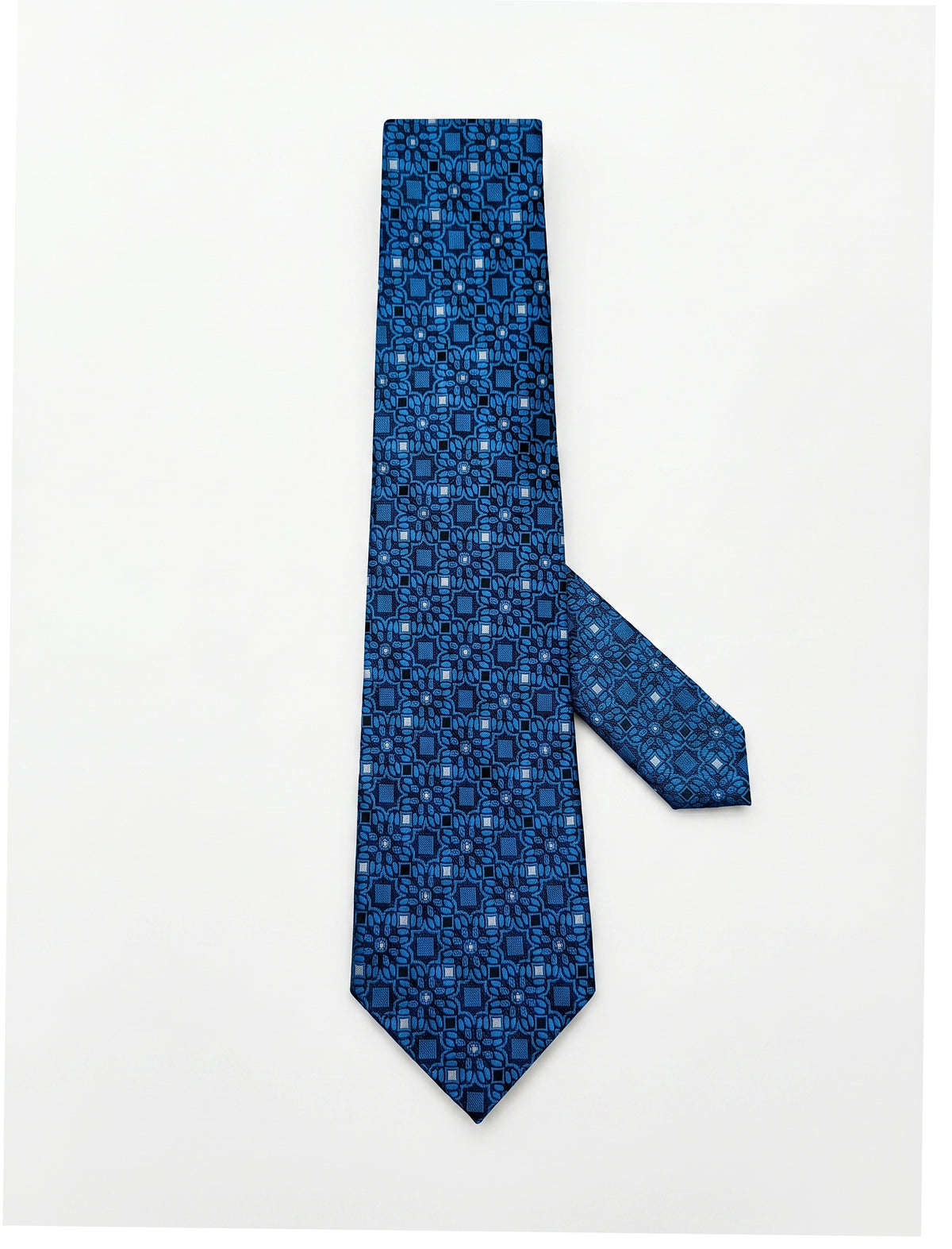 Nabeel & Aqeel Royal Blue Geometric Micro Pattern Tie