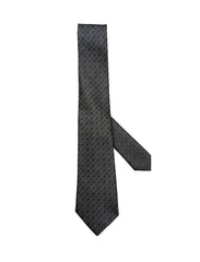 Nabeel & Aqeel Charcol Grey Geometric Micro Pattern Tie