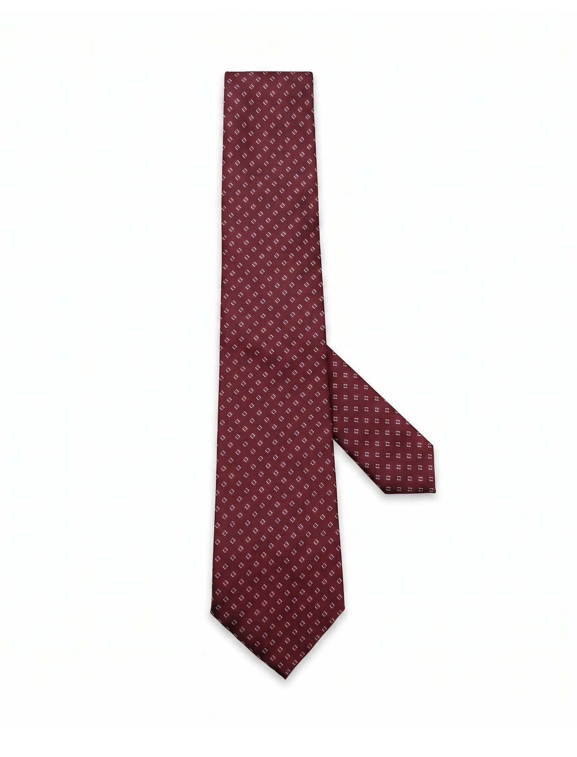 Nabeel & Aqeel Burgundy Micro Square Grid Check Tie