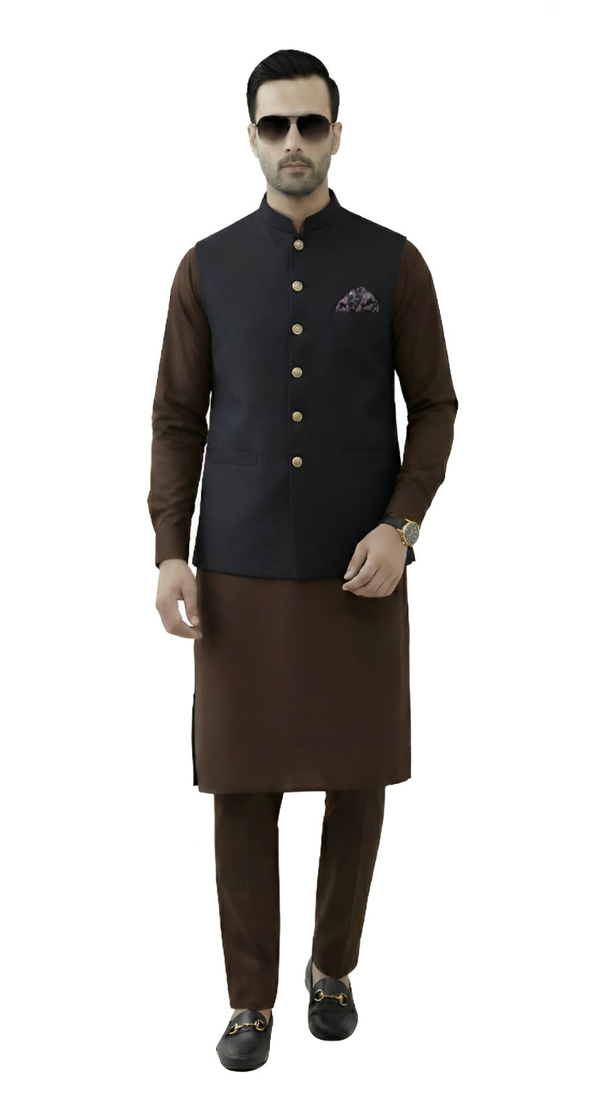 Nabeel & Aqeel Onyx Black Executive Waistcoat