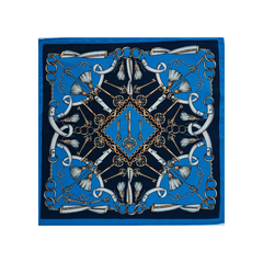 Nabeel & Aqeel 12" by 12" Blue Medallion Pocket Square