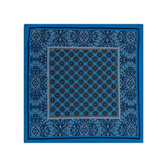 Nabeel & Aqeel 12" by 12" Blue Medallion Pocket Square