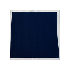 Nabeel & Aqeel 12" by 12" Midnight Navy & White Bordered Pocket Square
