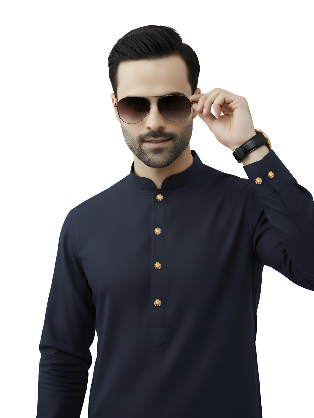 Nabeel & Aqeel Greyish Blue Kurta Pajama Set
