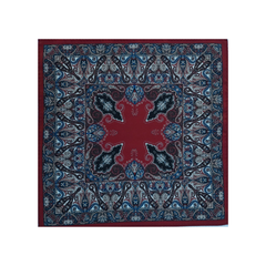 Nabeel & Aqeel 12" by 12" Red Paisley Pocket Square