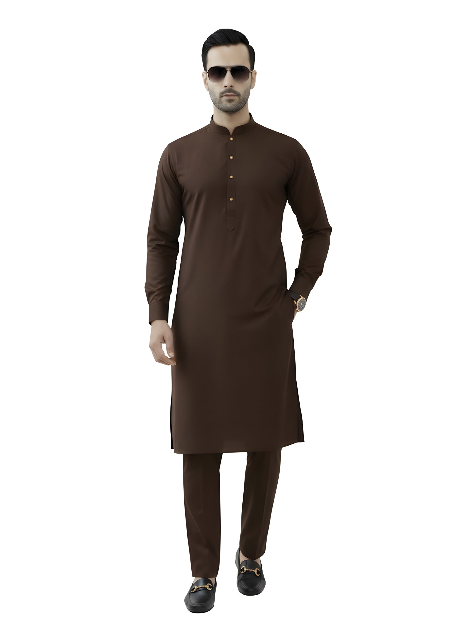 Nabeel & Aqeel Espresso Brown Kurta Pajama Set