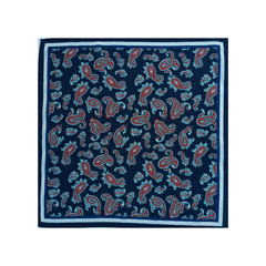 Nabeel & Aqeel 12" by 12" Navy Paisley Pocket Square