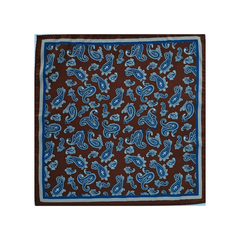 Nabeel & Aqeel 12" by 12" Brown Paisley Pocket Square
