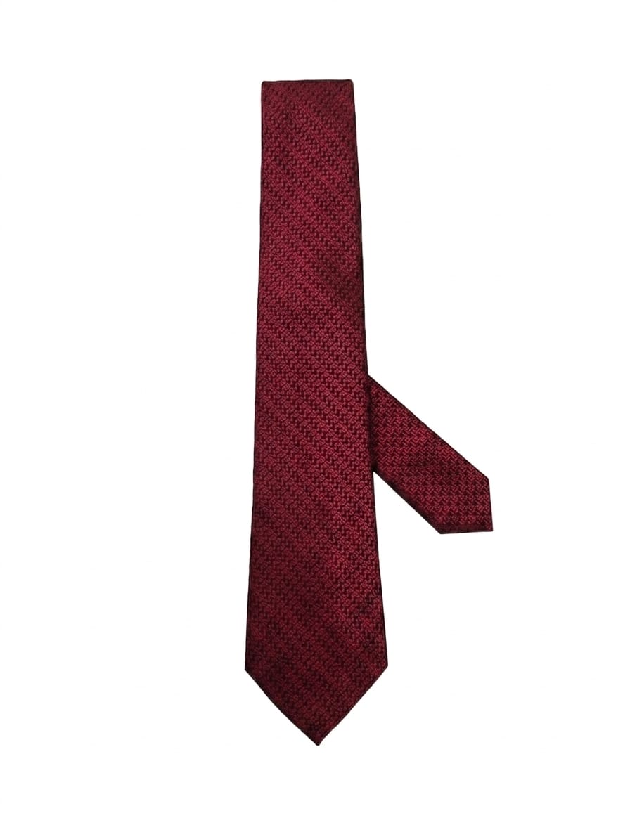 Nabeel & Aqeel Burgundy Textured Micro Chevran Pattern Tie