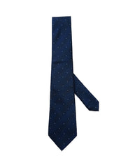 Nabeel & Aqeel Navy Blue Micro Flowered Geometric Tie