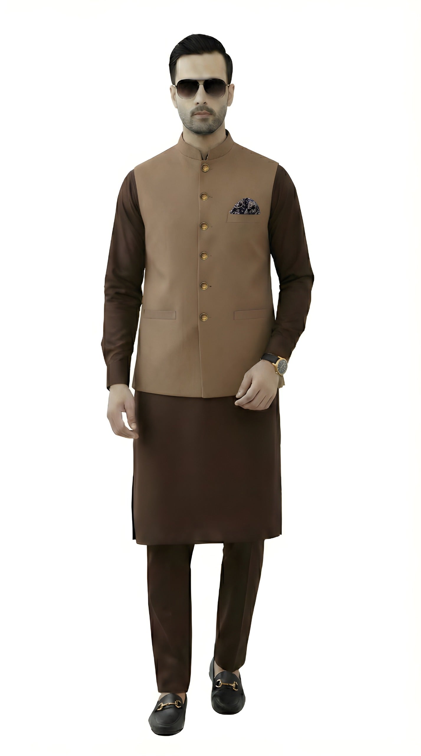 Nabeel & Aqeel Desert Suede Executive Waistcoat