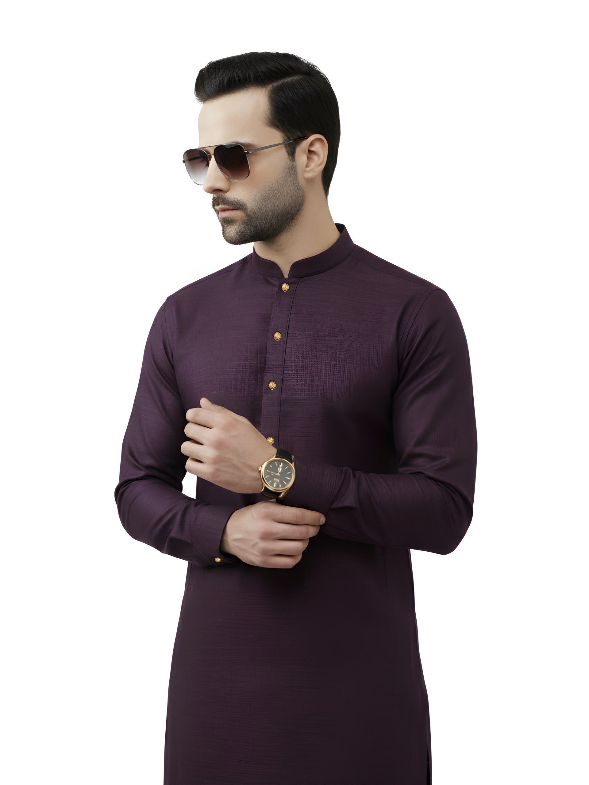 Nabeel & Aqeel Royal Plum Kurta Pajama Set