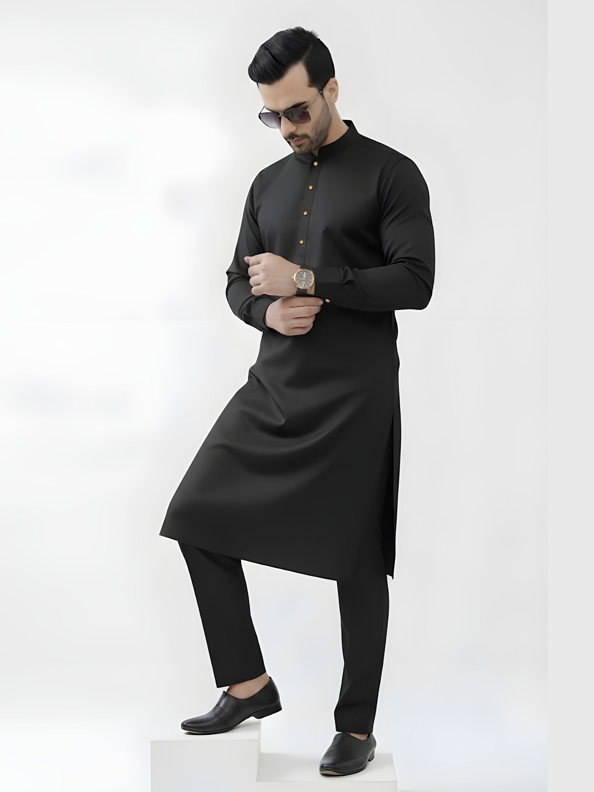 Nabeel & Aqeel Onyx Black Kurta Pajama Set