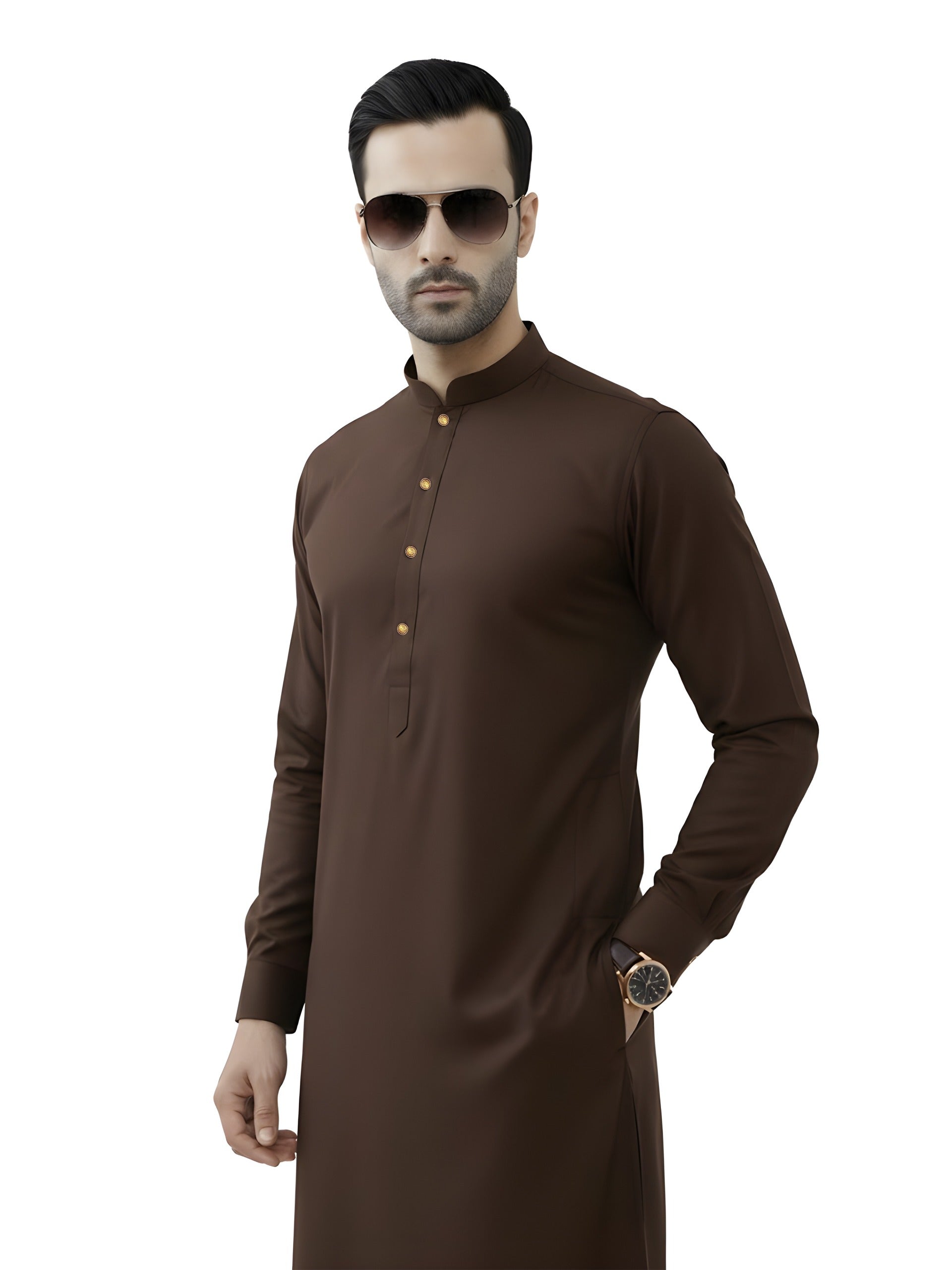 Nabeel & Aqeel Espresso Brown Kurta Shalwar Set
