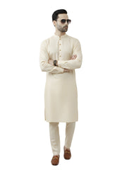 Nabeel & Aqeel Champagne Cream Kurta Pajama Set