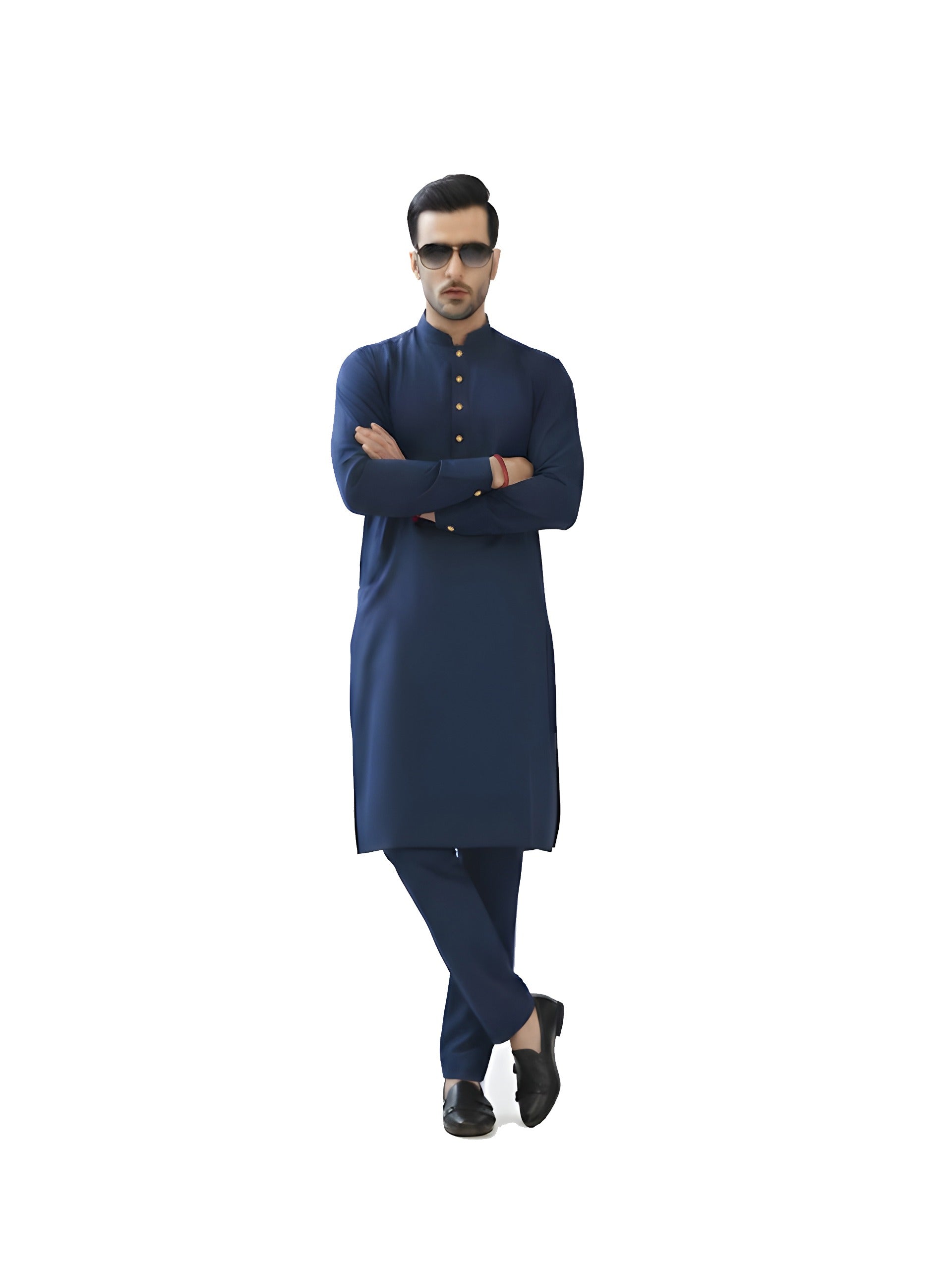 Nabeel & Aqeel Midnight Navy Classic Kurta Pajama Set